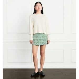 Hillhouse Cropped Sylvia Sweater Cream Merino Wool